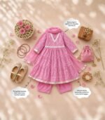 Rose Mist Anarkali Set - Image 3