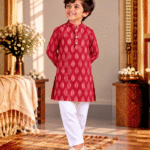 Laal Rang Ikat Kurta Pyjama Set