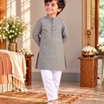 Sunehri Bindu Grey Kurta Pyjama Set